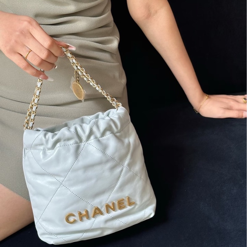 #全網最低💰 #芯片款 香奈兒22bag mini霧霾灰超質感🔥-1