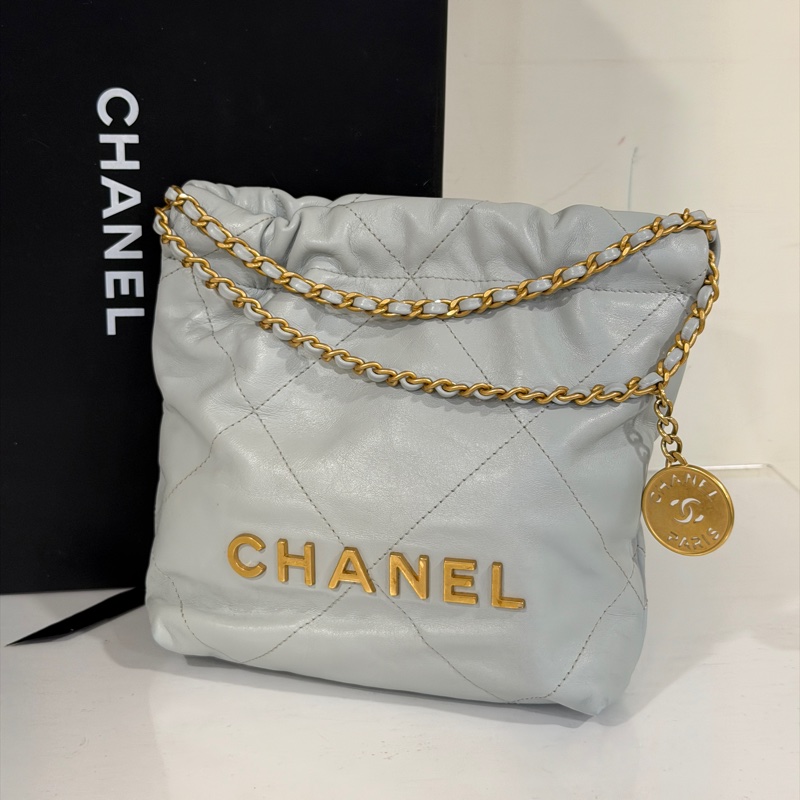 #全網最低💰 #芯片款 香奈兒22bag mini霧霾灰超質感🔥-2