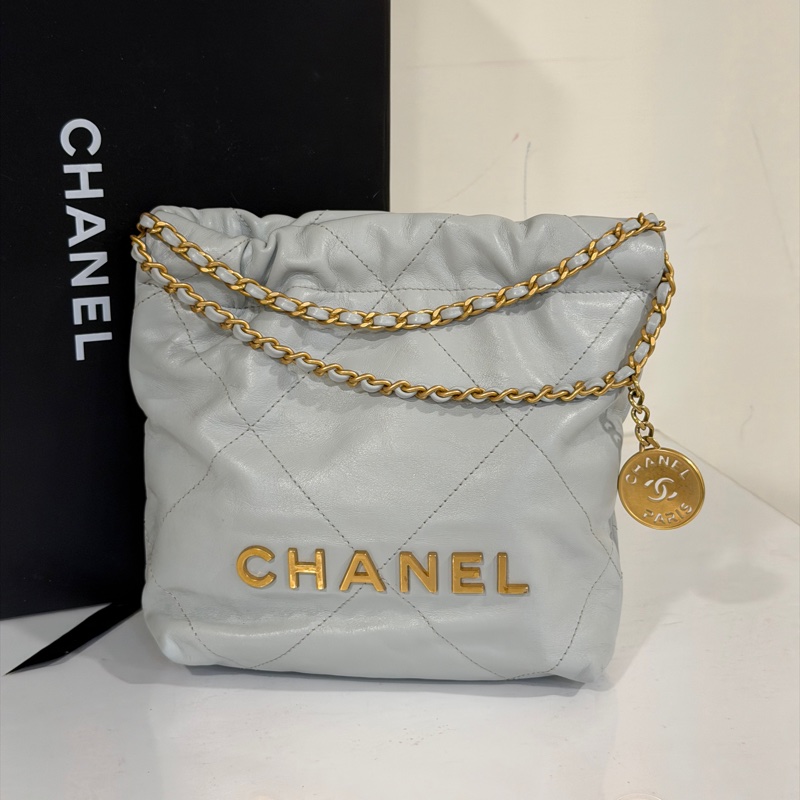 #全網最低💰 #芯片款 香奈兒22bag mini霧霾灰超質感🔥-3