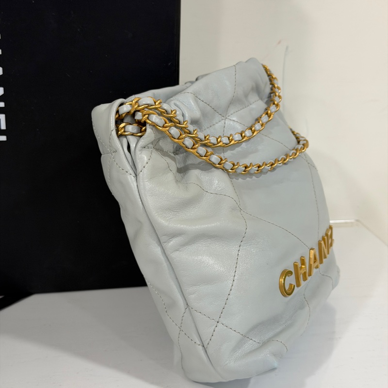 #全網最低💰 #芯片款 香奈兒22bag mini霧霾灰超質感🔥-6