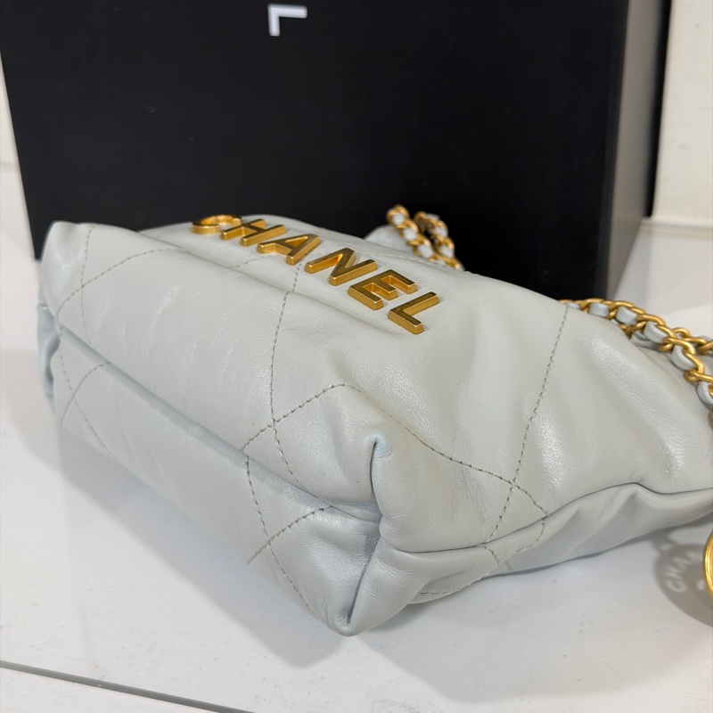 #全網最低💰 #芯片款 香奈兒22bag mini霧霾灰超質感🔥-8