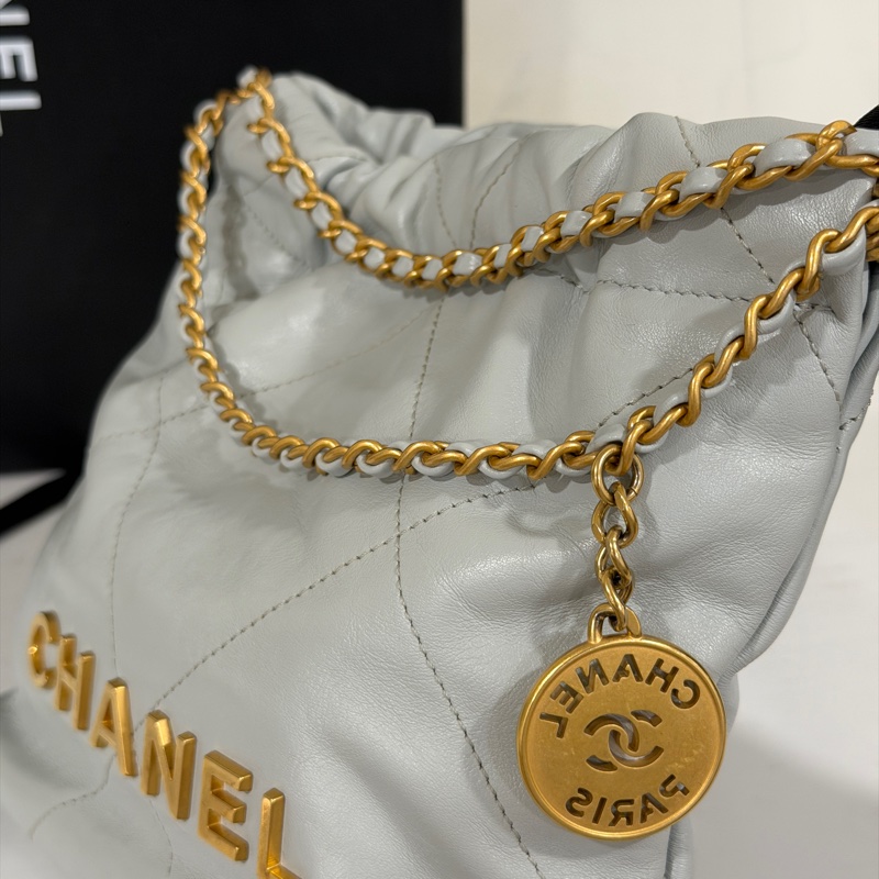 #全網最低💰 #芯片款 香奈兒22bag mini霧霾灰超質感🔥-10