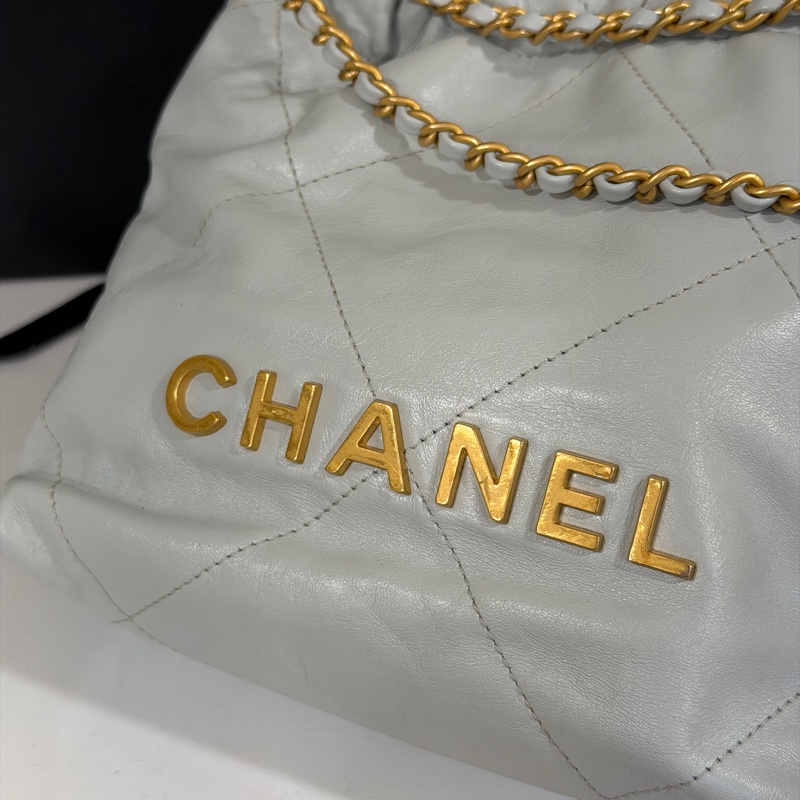 #全網最低💰 #芯片款 香奈兒22bag mini霧霾灰超質感🔥-11