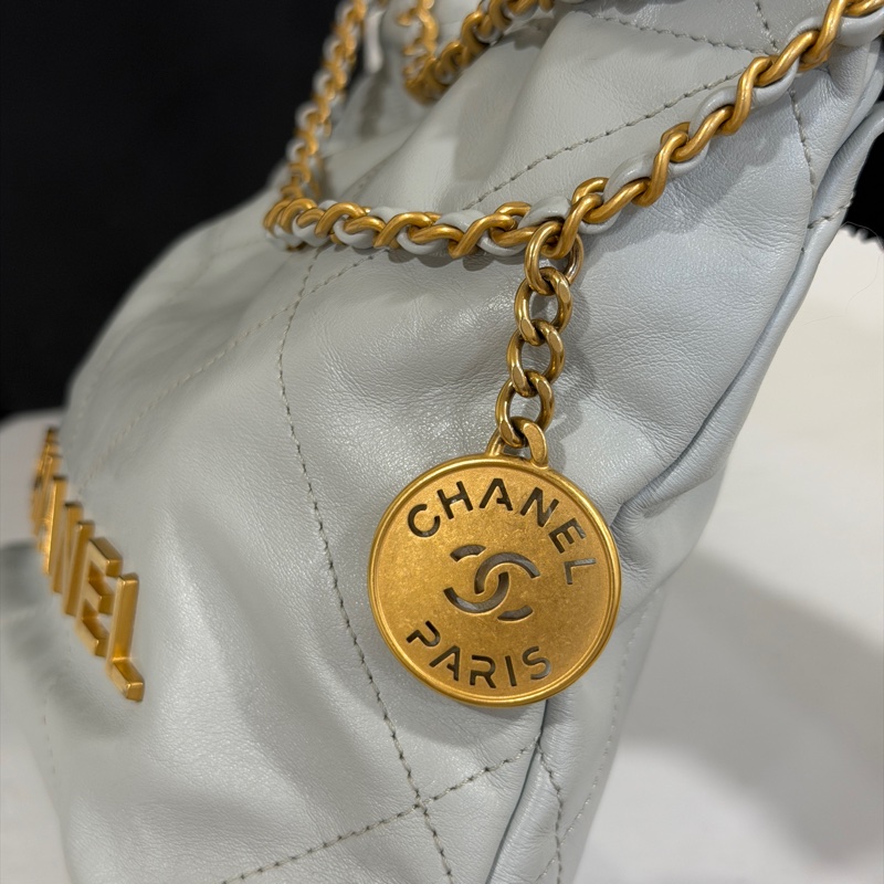 #全網最低💰 #芯片款 香奈兒22bag mini霧霾灰超質感🔥-12