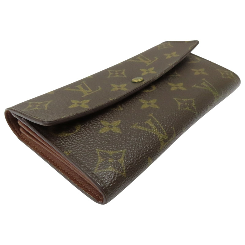 棕色 原花帆布 Portemonne Credit 扣式長夾 M61726 【LOUIS VUITTON LV 路易威登】 M61726-2