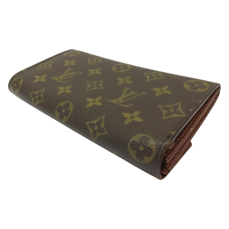 棕色 原花帆布 Portemonne Credit 扣式長夾 M61726 【LOUIS VUITTON LV 路易威登】 M61726-3