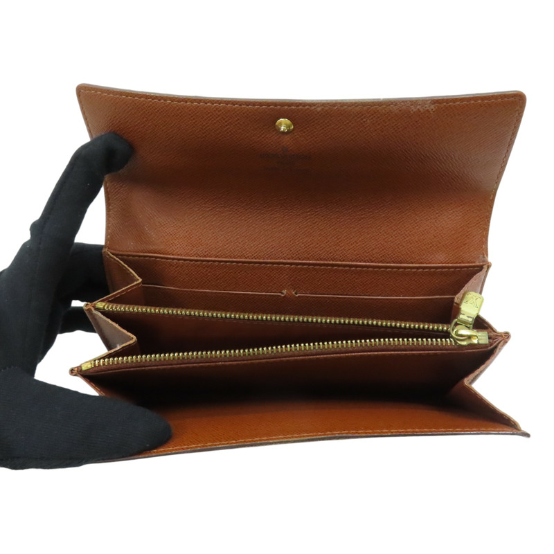 棕色 原花帆布 Portemonne Credit 扣式長夾 M61726 【LOUIS VUITTON LV 路易威登】 M61726-4