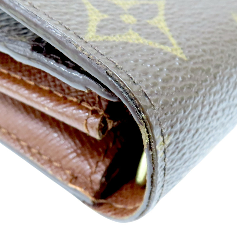 棕色 原花帆布 Portemonne Credit 扣式長夾 M61726 【LOUIS VUITTON LV 路易威登】 M61726-14