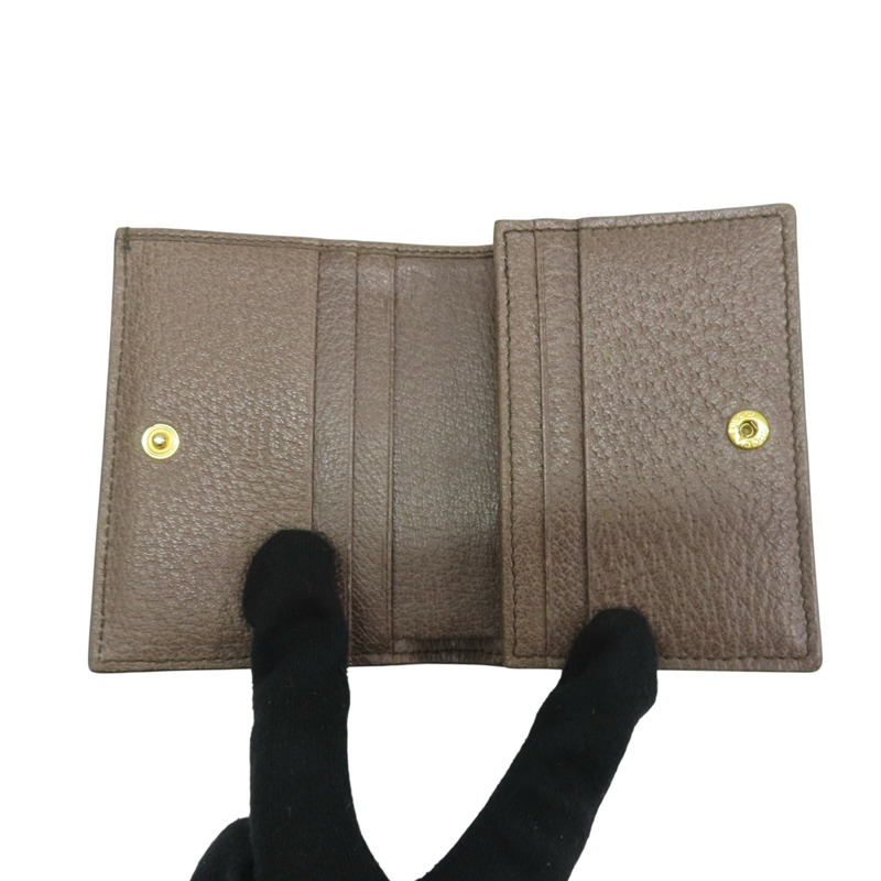 烏木色 緹花帆布 OphidiaGG 扣式短夾 523155【GUCCI 古馳】 #523155-4