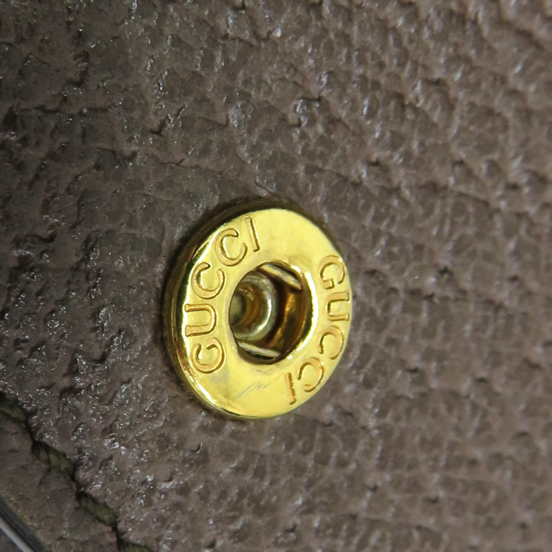 烏木色 緹花帆布 OphidiaGG 扣式短夾 523155【GUCCI 古馳】 #523155-9