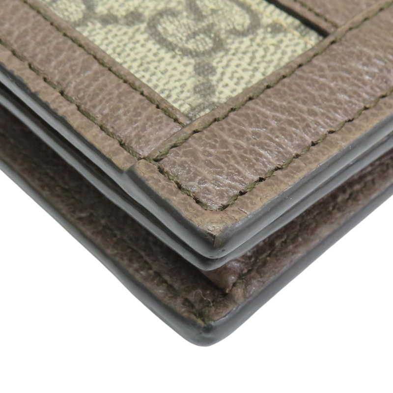 烏木色 緹花帆布 OphidiaGG 扣式短夾 523155【GUCCI 古馳】 #523155-11