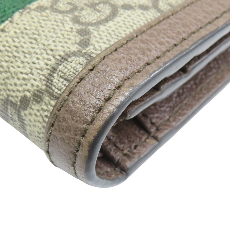 烏木色 緹花帆布 OphidiaGG 扣式短夾 523155【GUCCI 古馳】 #523155-12