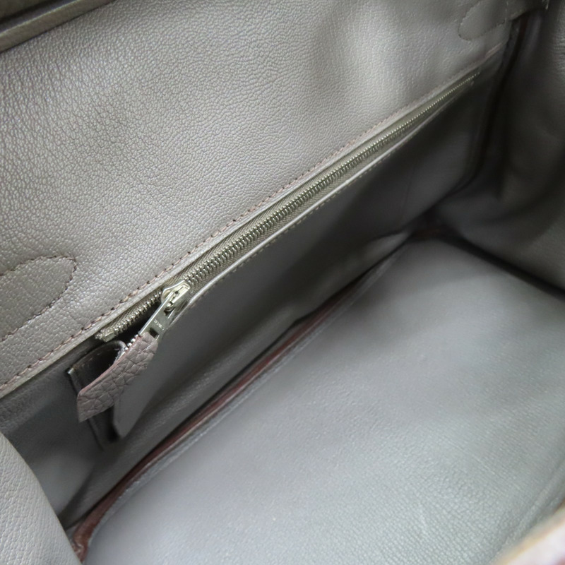 錫器灰 TC牛皮 Birkin 30 銀扣 手提包 □R刻【HERMES 愛馬仕】-4