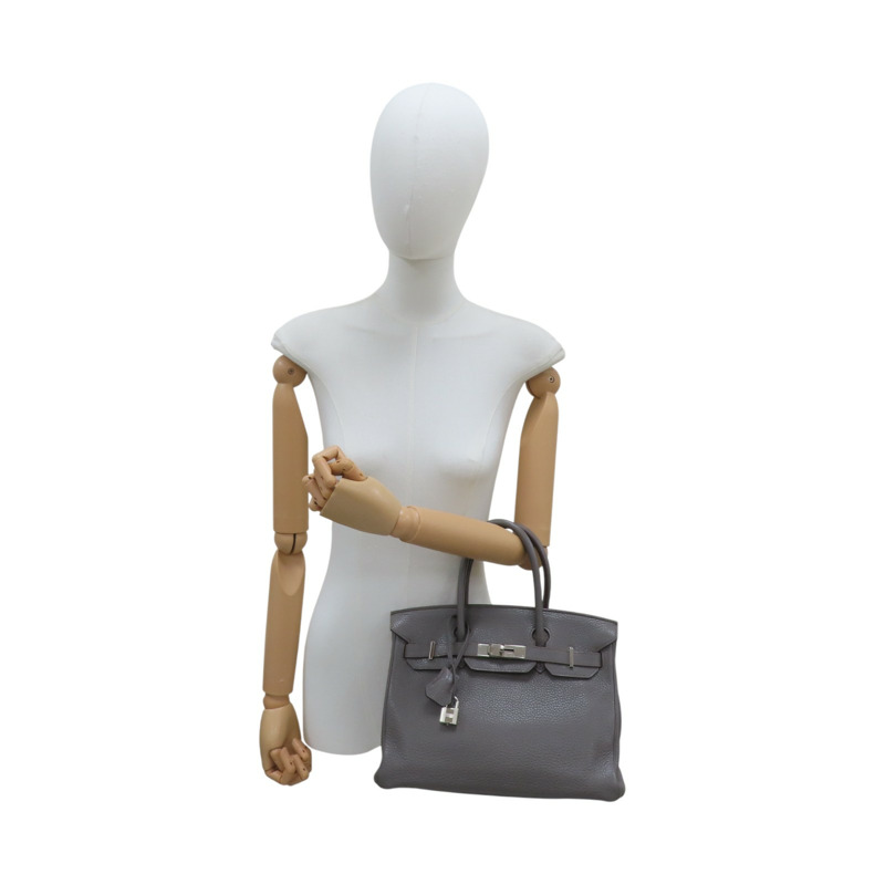 錫器灰 TC牛皮 Birkin 30 銀扣 手提包 □R刻【HERMES 愛馬仕】-12