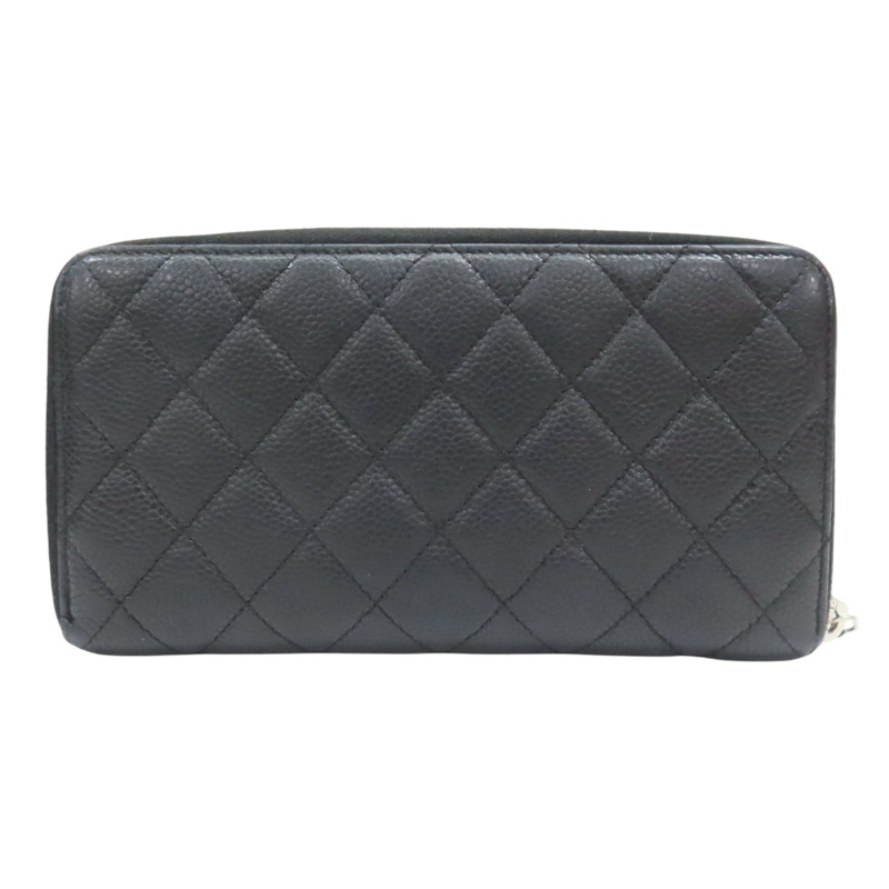 黑色牛皮 拉鍊 長夾 AP0242 無卡【CHANEL 香奈兒】 AP0242-1