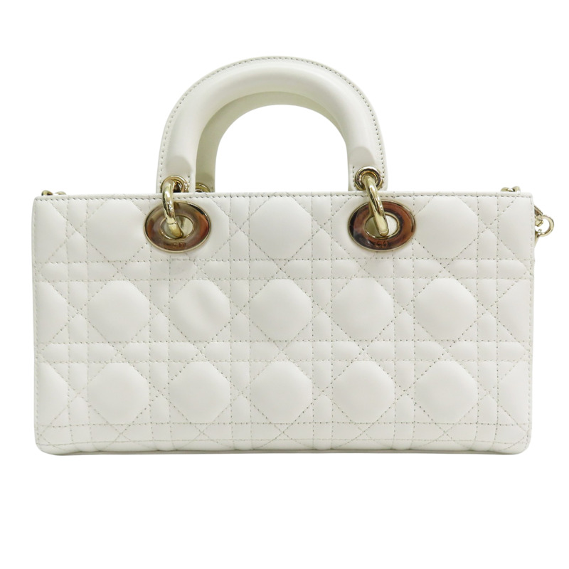 白色 羊皮 Lady Dior D-Joy Medium 兩用包【Dior 迪奧】 M0540ONGE_M030-1