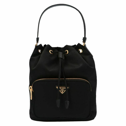PRADA Triangle Logo Bella 水桶包 黑色 1BH038 RV44 F0002