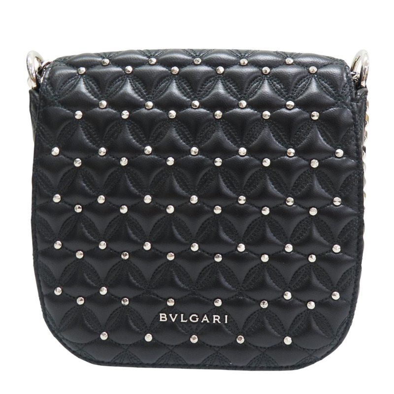 黑色 牛皮 圓鉚釘 Divas Dream 鍊帶肩背包【BVLGARI 寶格麗】-1