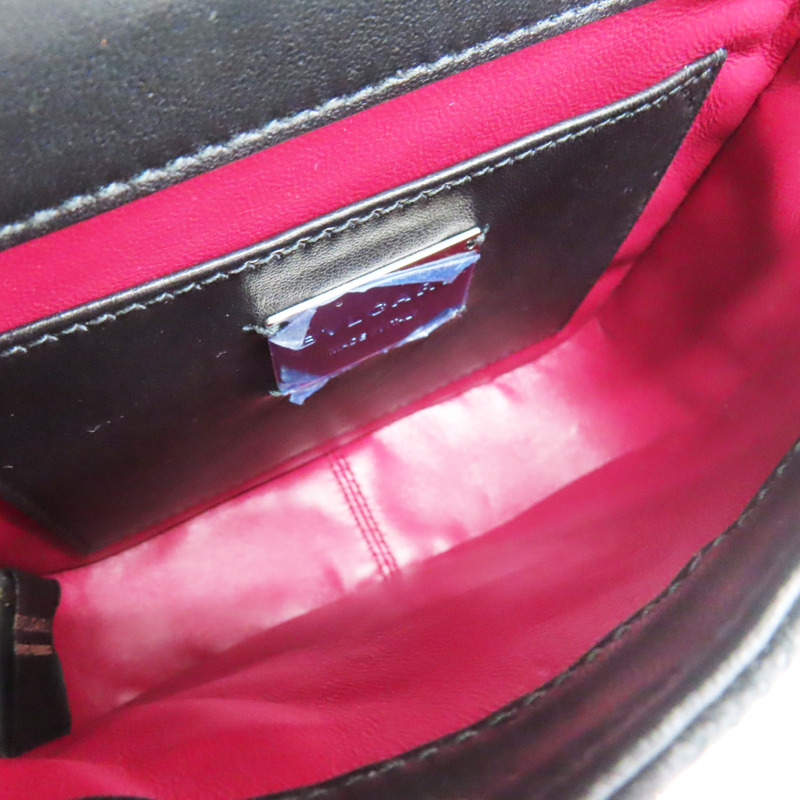 黑色 牛皮 圓鉚釘 Divas Dream 鍊帶肩背包【BVLGARI 寶格麗】-4