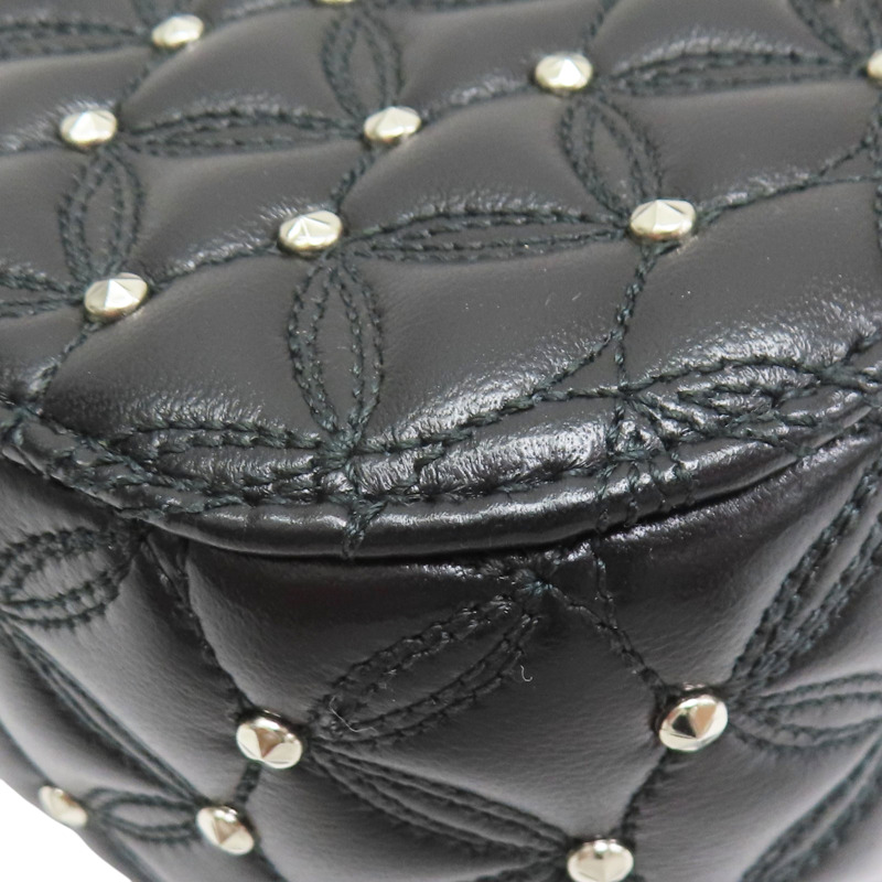 黑色 牛皮 圓鉚釘 Divas Dream 鍊帶肩背包【BVLGARI 寶格麗】-11