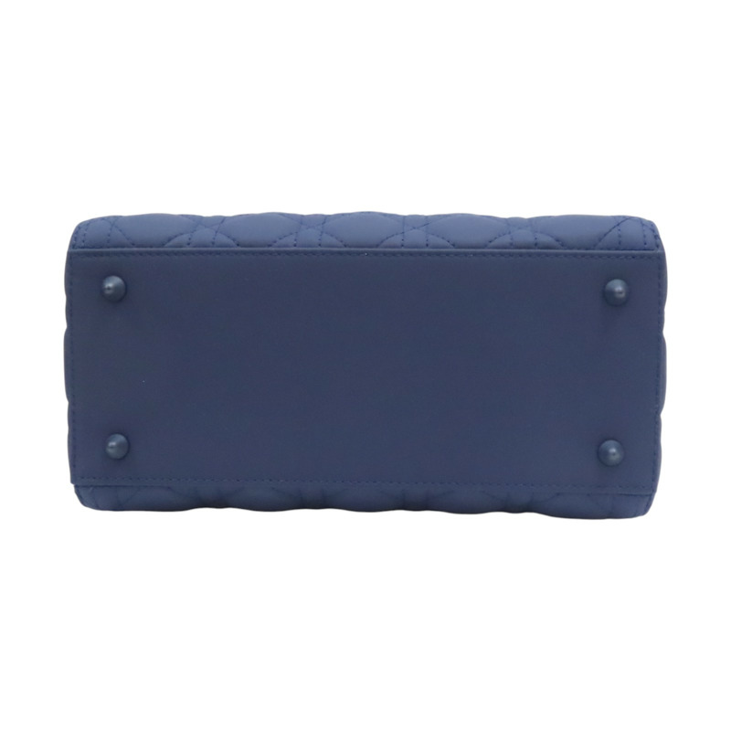 深藍色 牛皮 籐格紋 Lady Dior 兩用包 【Dior 迪奧 】-3