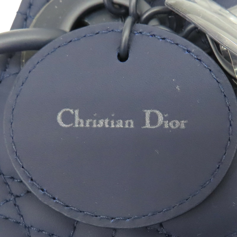 深藍色 牛皮 籐格紋 Lady Dior 兩用包 【Dior 迪奧 】-10