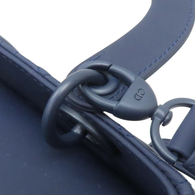 深藍色 牛皮 籐格紋 Lady Dior 兩用包 【Dior 迪奧 】-11