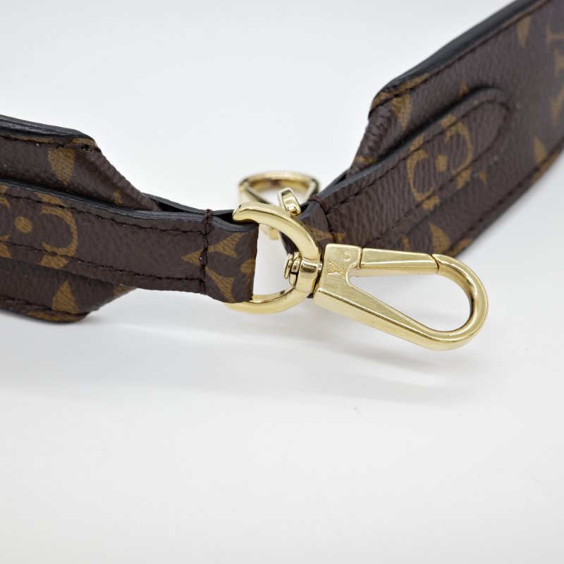 Louis Vuitton 路易威登 Monogram Bandoulière 老花 黑色 牛皮 金扣雙面 背帶-1