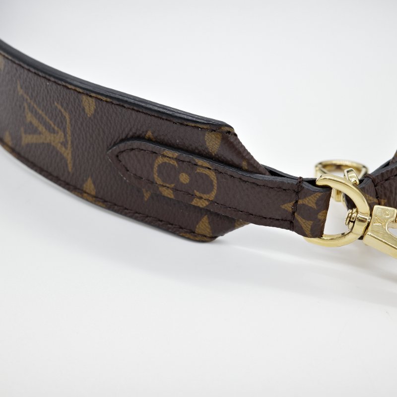 Louis Vuitton 路易威登 Monogram Bandoulière 老花 黑色 牛皮 金扣雙面 背帶-2