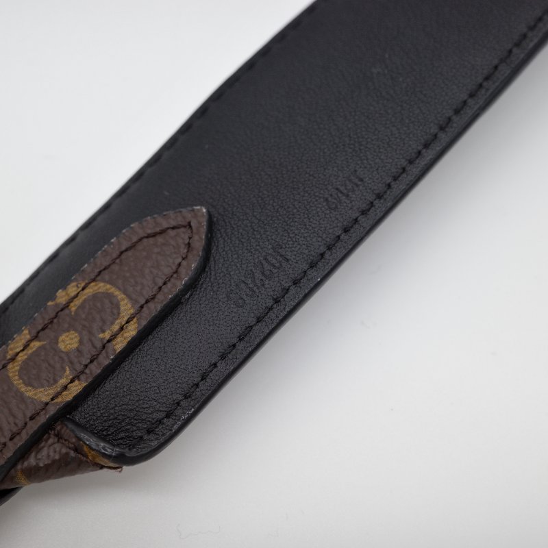Louis Vuitton 路易威登 Monogram Bandoulière 老花 黑色 牛皮 金扣雙面 背帶-4