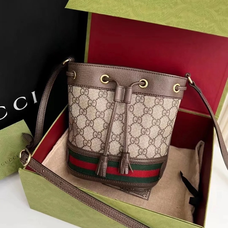 #大全配🈶購證 #專櫃7️⃣萬 Gucci Ophidia老花水桶斜挎包-0