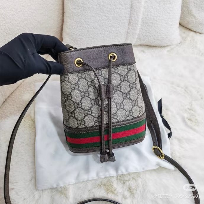 #大全配🈶購證 #專櫃7️⃣萬 Gucci Ophidia老花水桶斜挎包-1