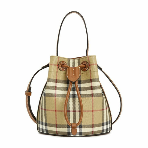 BURBERRY 迷你格紋女士水桶包 8109794