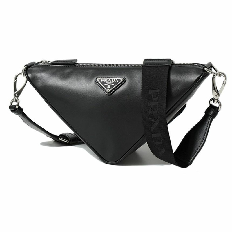 PRADA 三角形標誌斜背包 黑色 2VH155 ASK F0002-0
