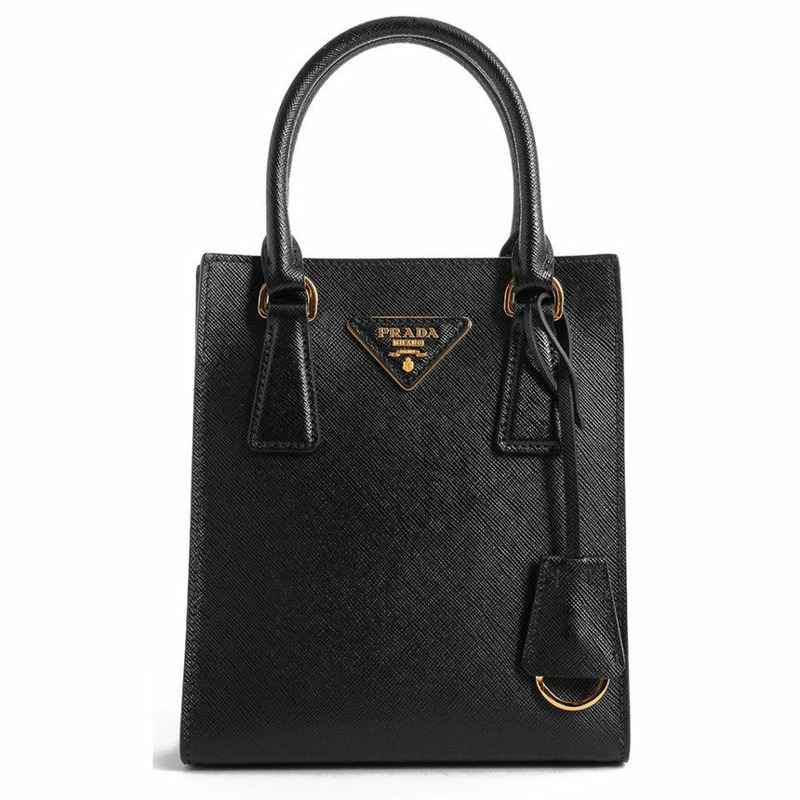 PRADA 三角形標誌 Saffiano 手提包斜背包黑色 1BA358 NZV F0002-0