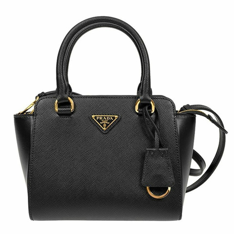 PRADA Saffiano 兩用托特單肩包 黑色 1BA380 2EDV F0002