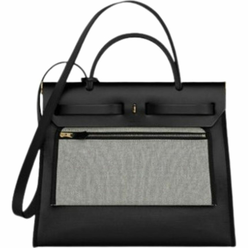 HERMES Herbag 31 帆布黑色金色五金印章全套 H072069CCAA-2