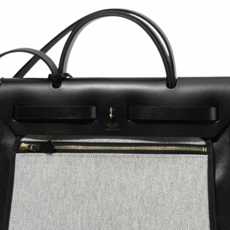 HERMES Herbag 31 帆布黑色金色五金印章全套 H072069CCAA-5