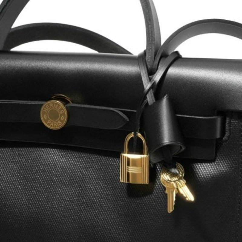 HERMES Herbag 31 帆布黑色金色五金印章全套 H072069CCAA-6