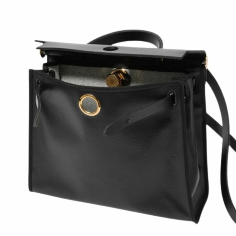 HERMES Herbag 31 帆布黑色金色五金印章全套 H072069CCAA-7