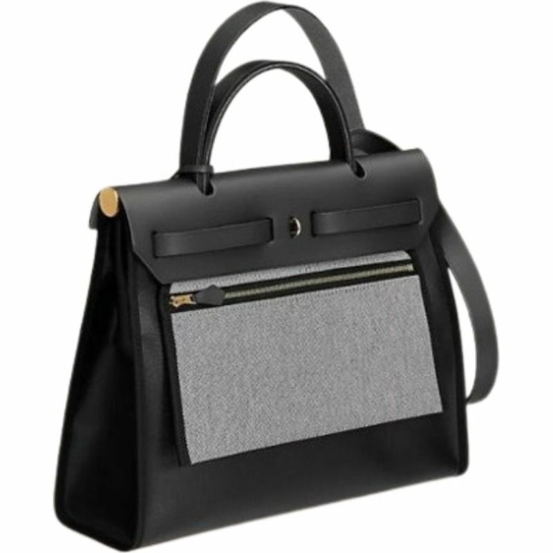 HERMES Herbag 31 帆布黑色金色五金印章全套 H072069CCAA-9
