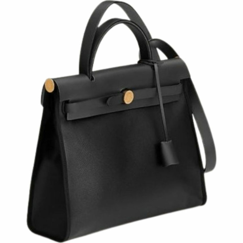 HERMES Herbag 31 帆布黑色金色五金印章全套 H072069CCAA-13