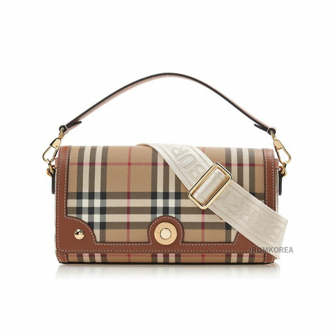 BURBERRY 女士格紋水桶包