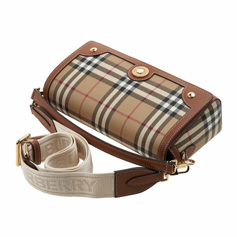 BURBERRY 女士格紋水桶包-3