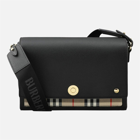 BURBERRY 5F 格紋斜背包 黑色 8110635 A1189