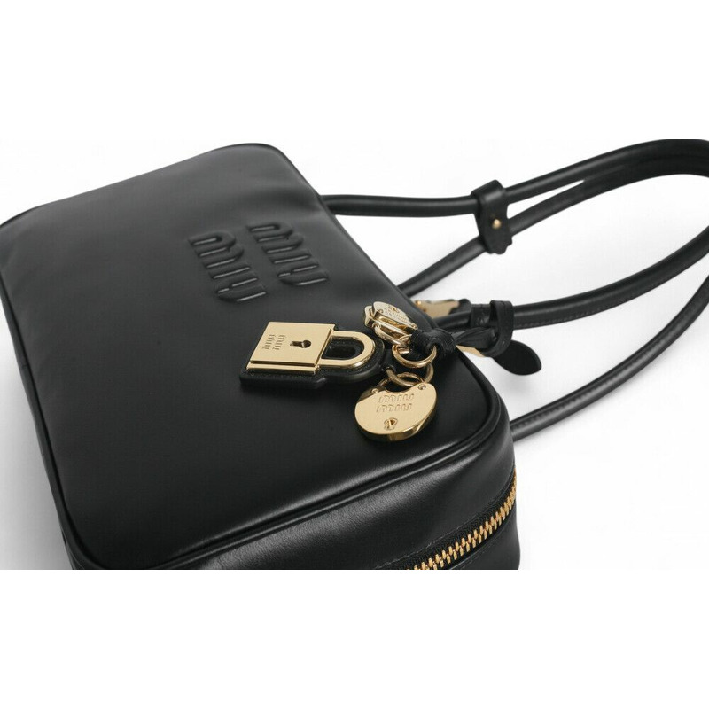 MIU MIU 中號 Beau 包 黑色 5BB172 2CRW F0002 V OTO-5