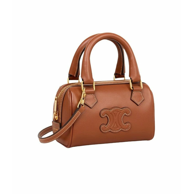 CELINE 迷你波士頓光滑小牛皮棕褐色 10P043ESM 04LU-1