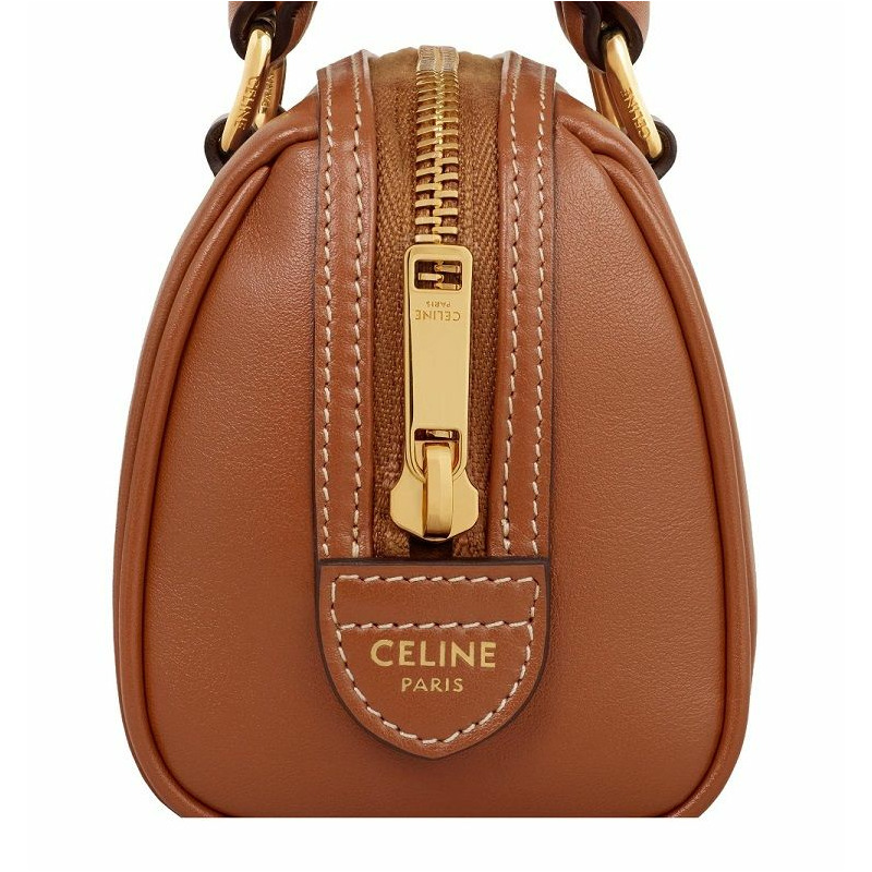 CELINE 迷你波士頓光滑小牛皮棕褐色 10P043ESM 04LU-3