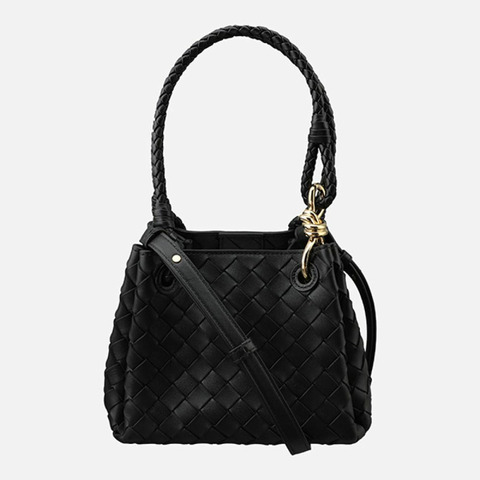 BOTTEGA VENETA 5F 降落傘小號單肩包 黑色 796569 VCPPT 1019