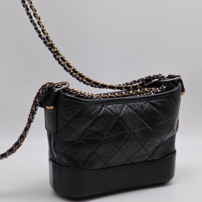 CHANEL 雙鍊條流浪包 - 小號黑28開-1